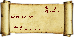 Nagl Lajos névjegykártya